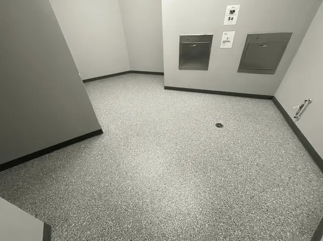 Mist gray flake garage floor coating
