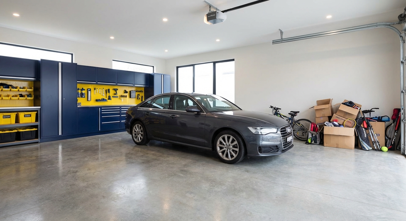 Car Parked in Garage