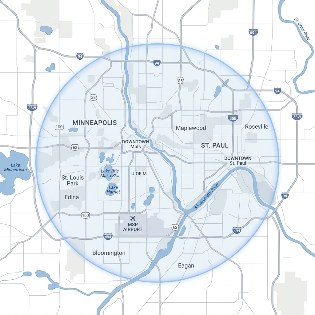 Minneapolis Service Area Map