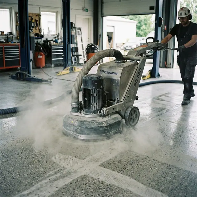 Diamond grinding concrete prep